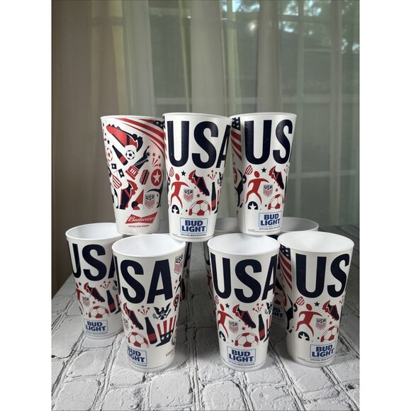 USA Soccer Set of 10 2016 Copa America Centenario 100 Years Plastic Cups 16 Oz - Picture 1 of 16